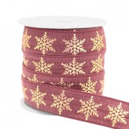 Elastisches Band 15mm snowflake Mauve taupe